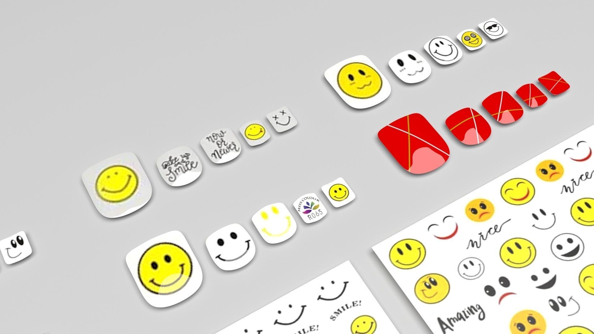 Artificial Foot Nails With Stickers and Nail Palettes Set 3D model_8