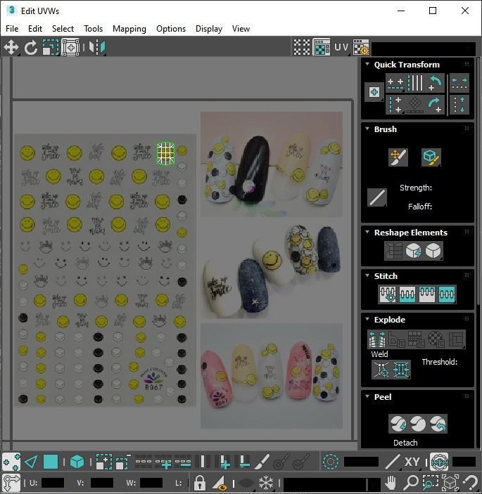 Artificial Foot Nails With Stickers and Nail Palettes Set 3D model_68