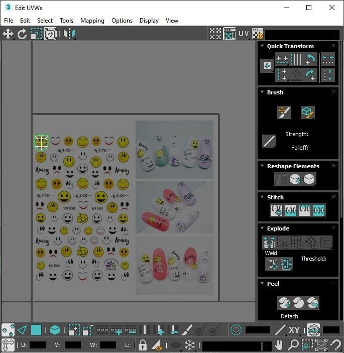 Artificial Foot Nails With Stickers and Nail Palettes Set 3D model_57