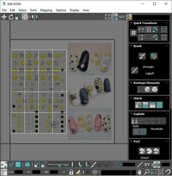 Artificial Foot Nails With Stickers and Nail Palettes Set 3D model_48