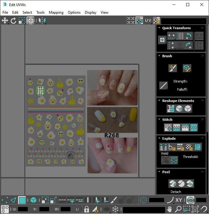 Artificial Foot Nails With Stickers and Nail Palettes Set 3D model_39