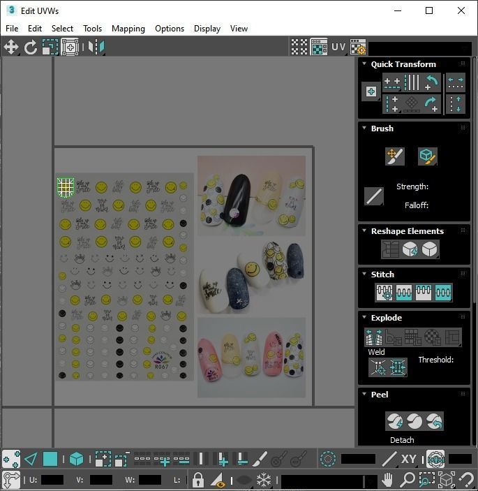 Artificial Foot Nails With Stickers and Nail Palettes Set 3D model_64