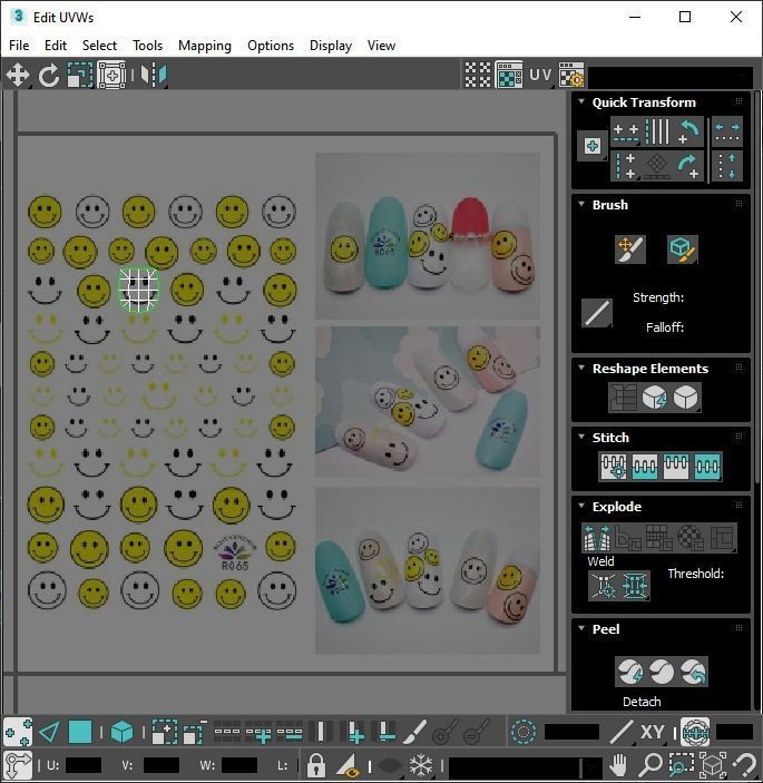 Artificial Foot Nails With Stickers and Nail Palettes Set 3D model_74