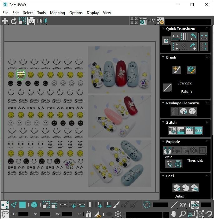 Artificial Foot Nails With Stickers and Nail Palettes Set 3D model_47