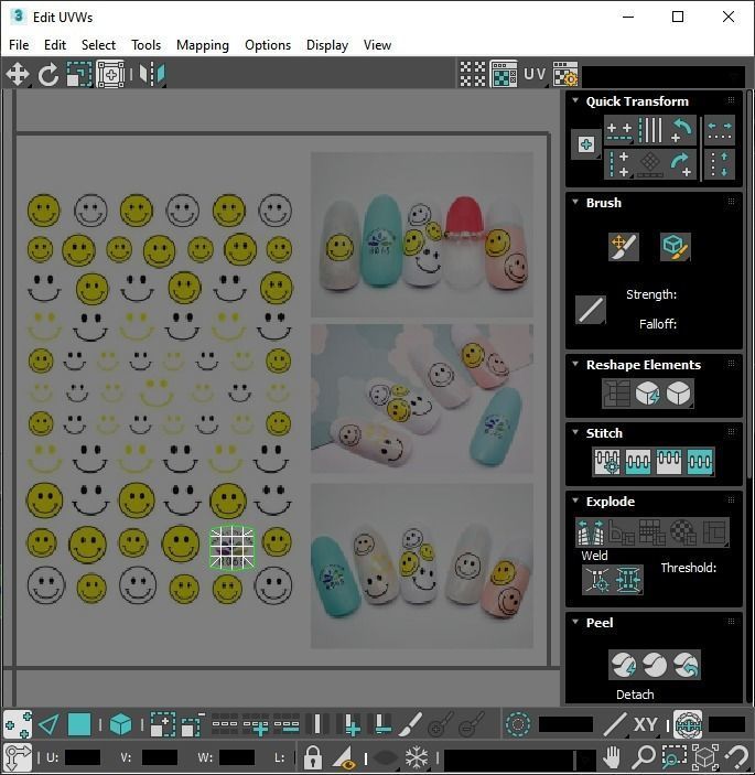 Artificial Foot Nails With Stickers and Nail Palettes Set 3D model_70