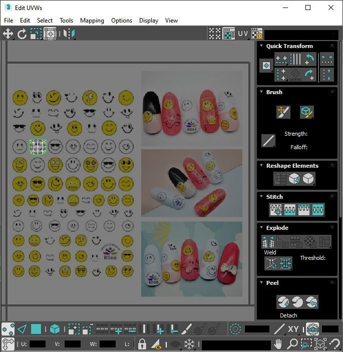 Artificial Foot Nails With Stickers and Nail Palettes Set 3D model_69