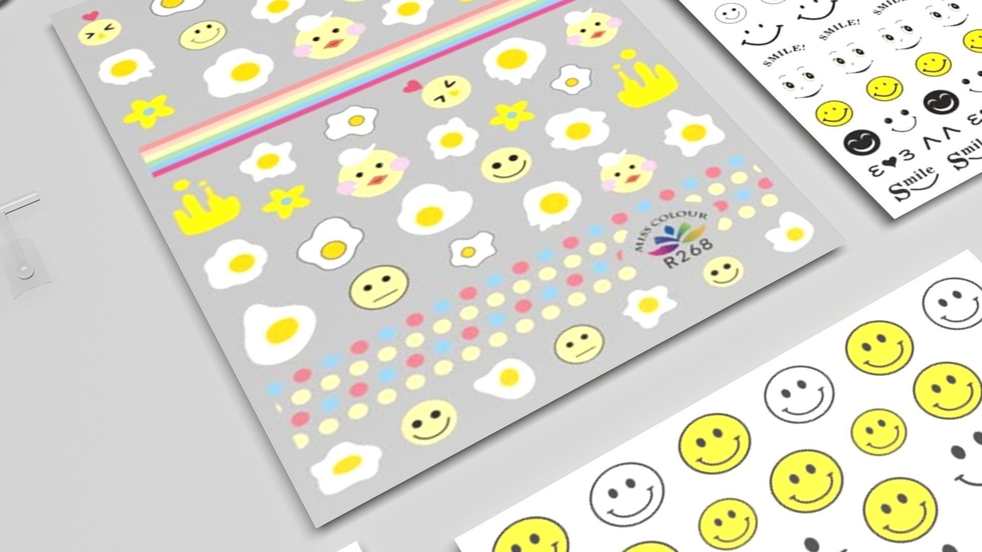 Artificial Foot Nails With Stickers and Nail Palettes Set 3D model_11