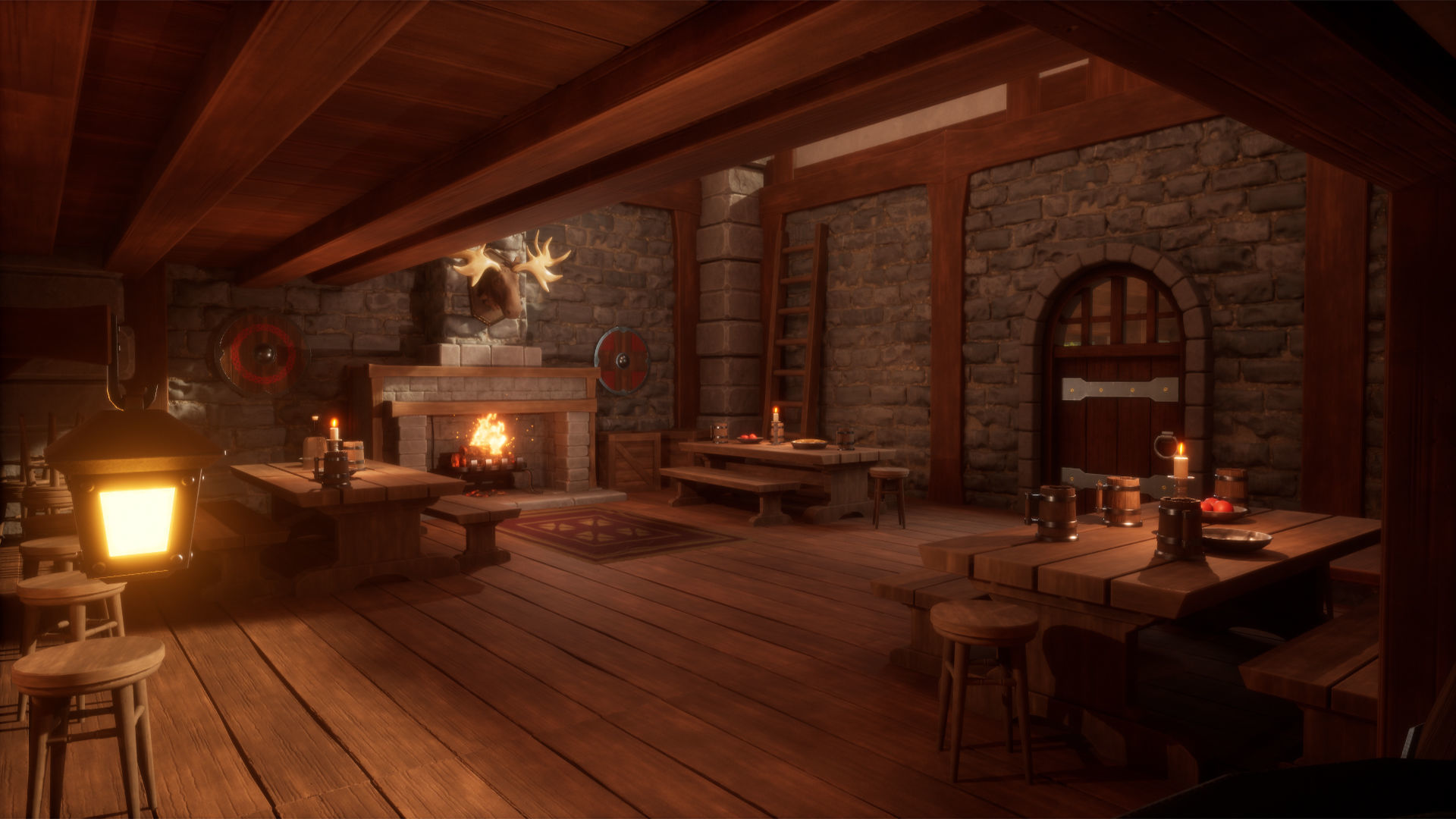 Medieval Forest Inn Unreal Engine Low-poly 3D model_3