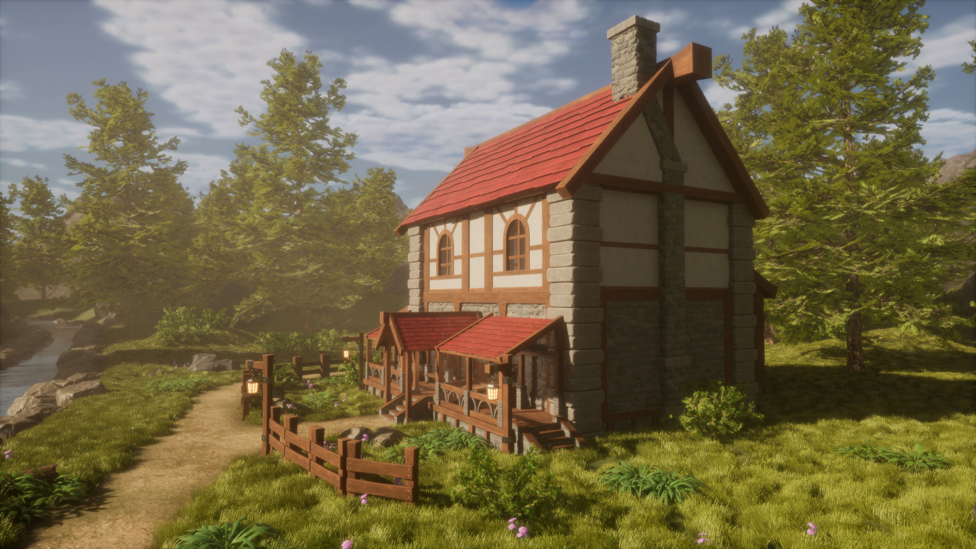 Medieval Forest Inn Unreal Engine Low-poly 3D model_13