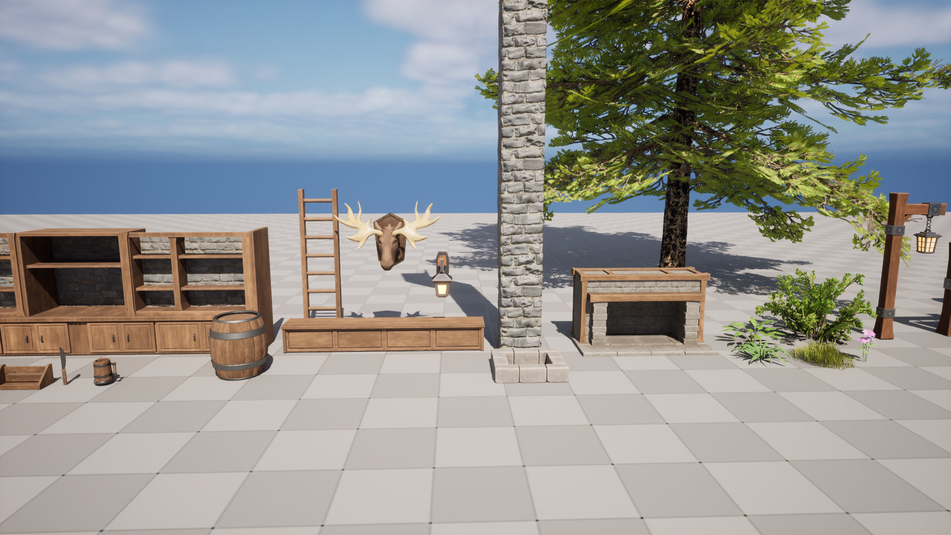 Medieval Forest Inn Unreal Engine Low-poly 3D model_24