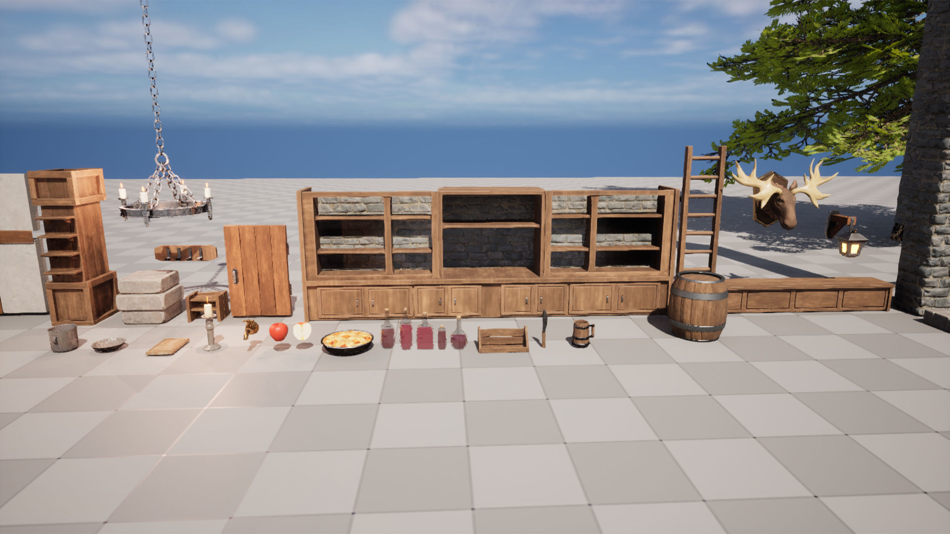 Medieval Forest Inn Unreal Engine Low-poly 3D model_23