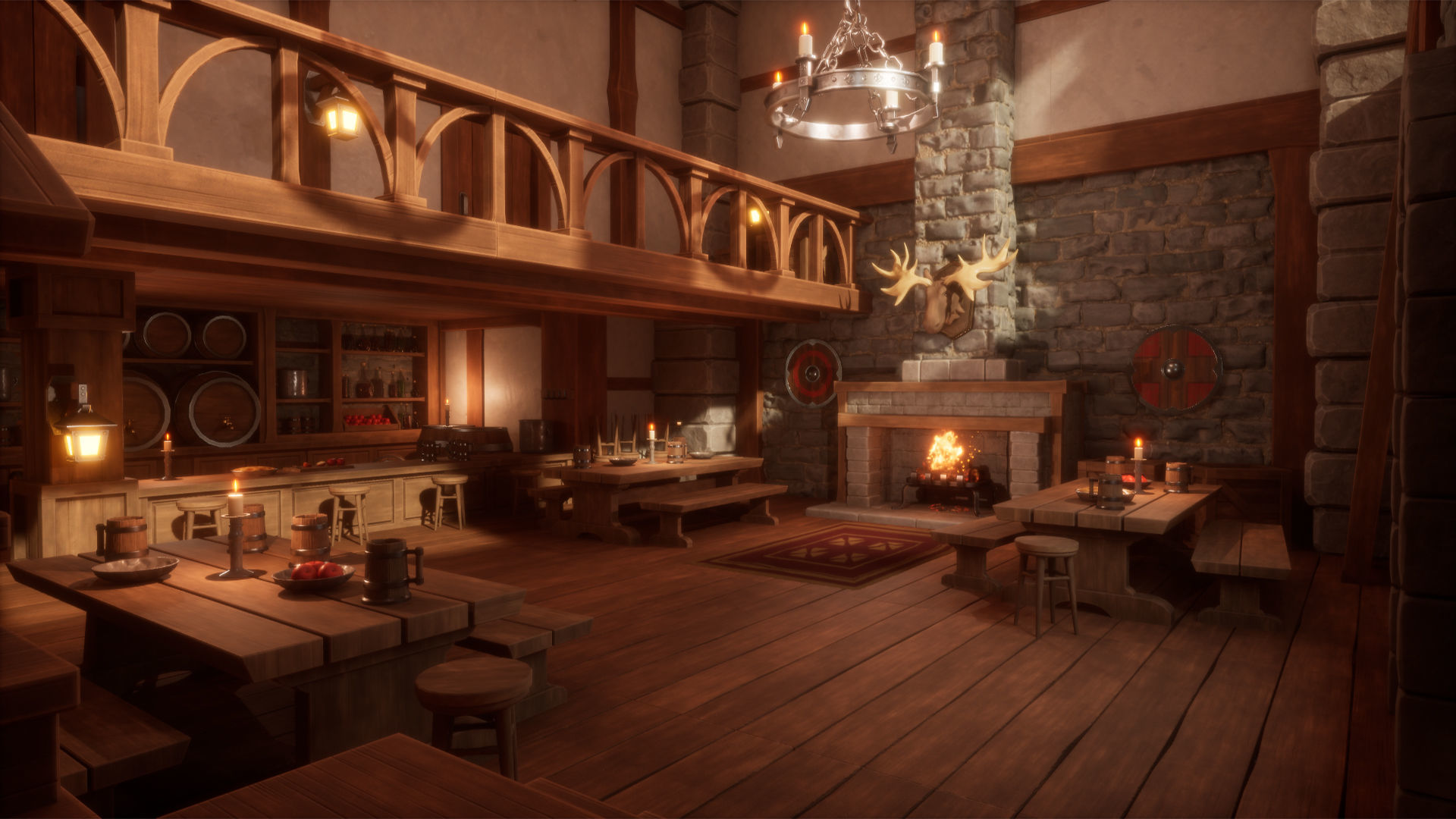 Medieval Forest Inn Unreal Engine Low-poly 3D model_2