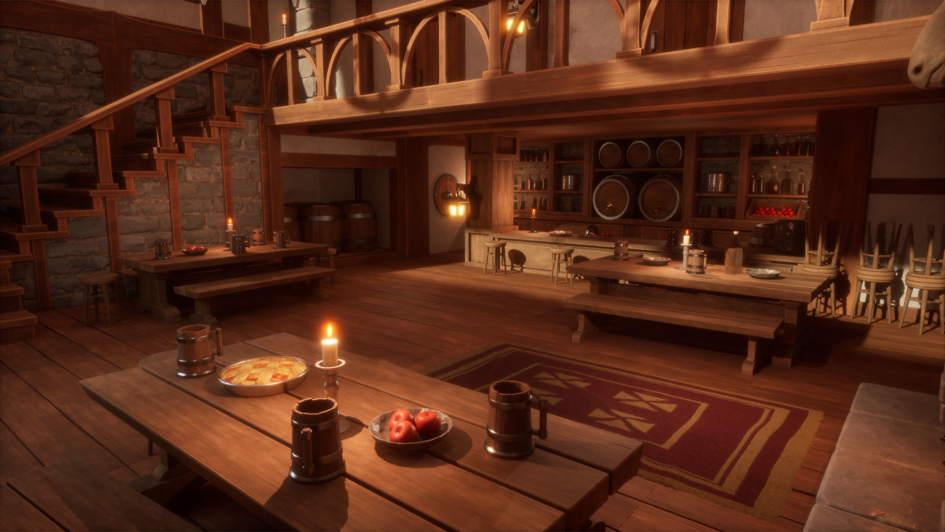 Medieval Forest Inn Unreal Engine Low-poly 3D model_6