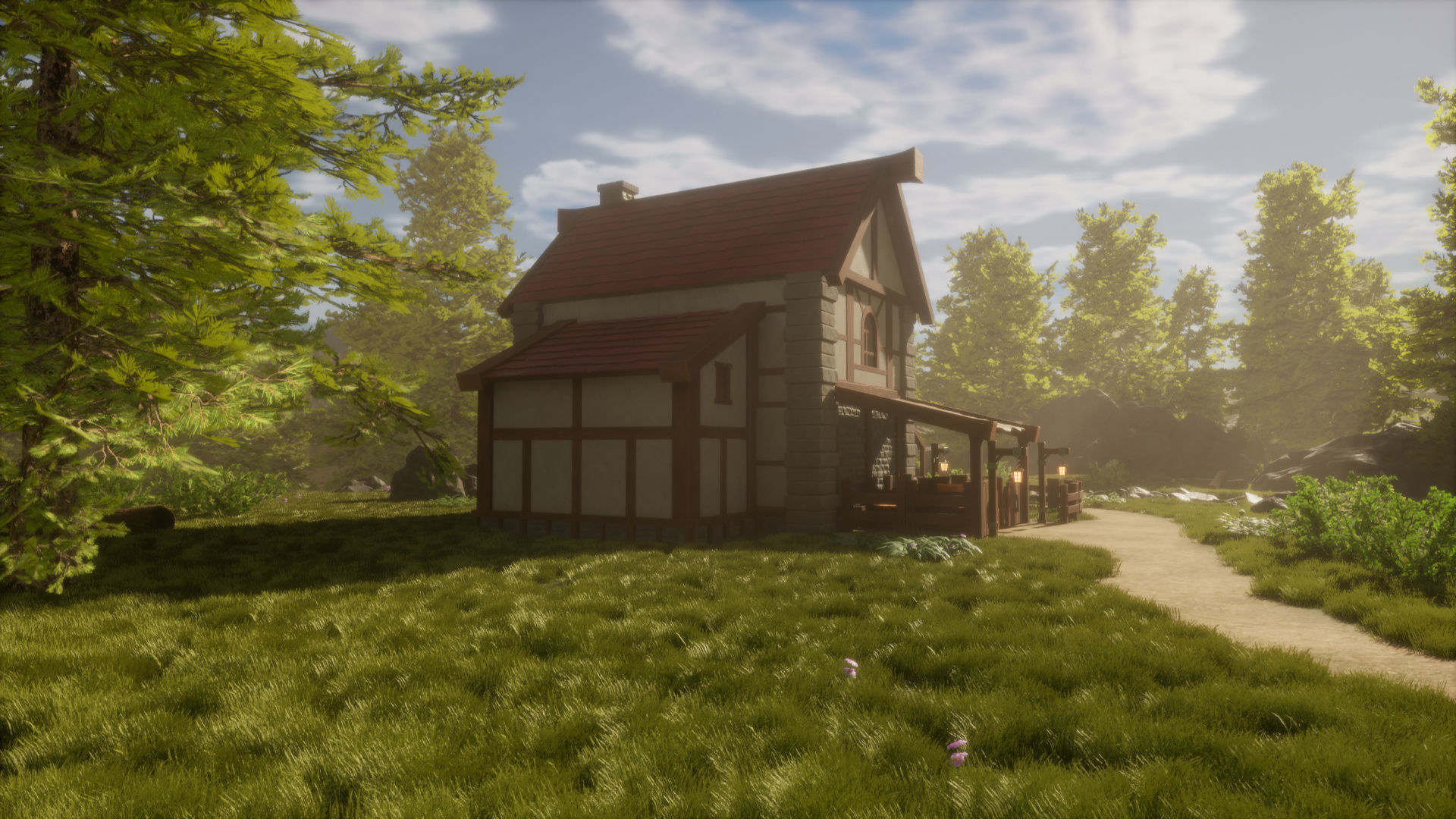 Medieval Forest Inn Unreal Engine Low-poly 3D model_15