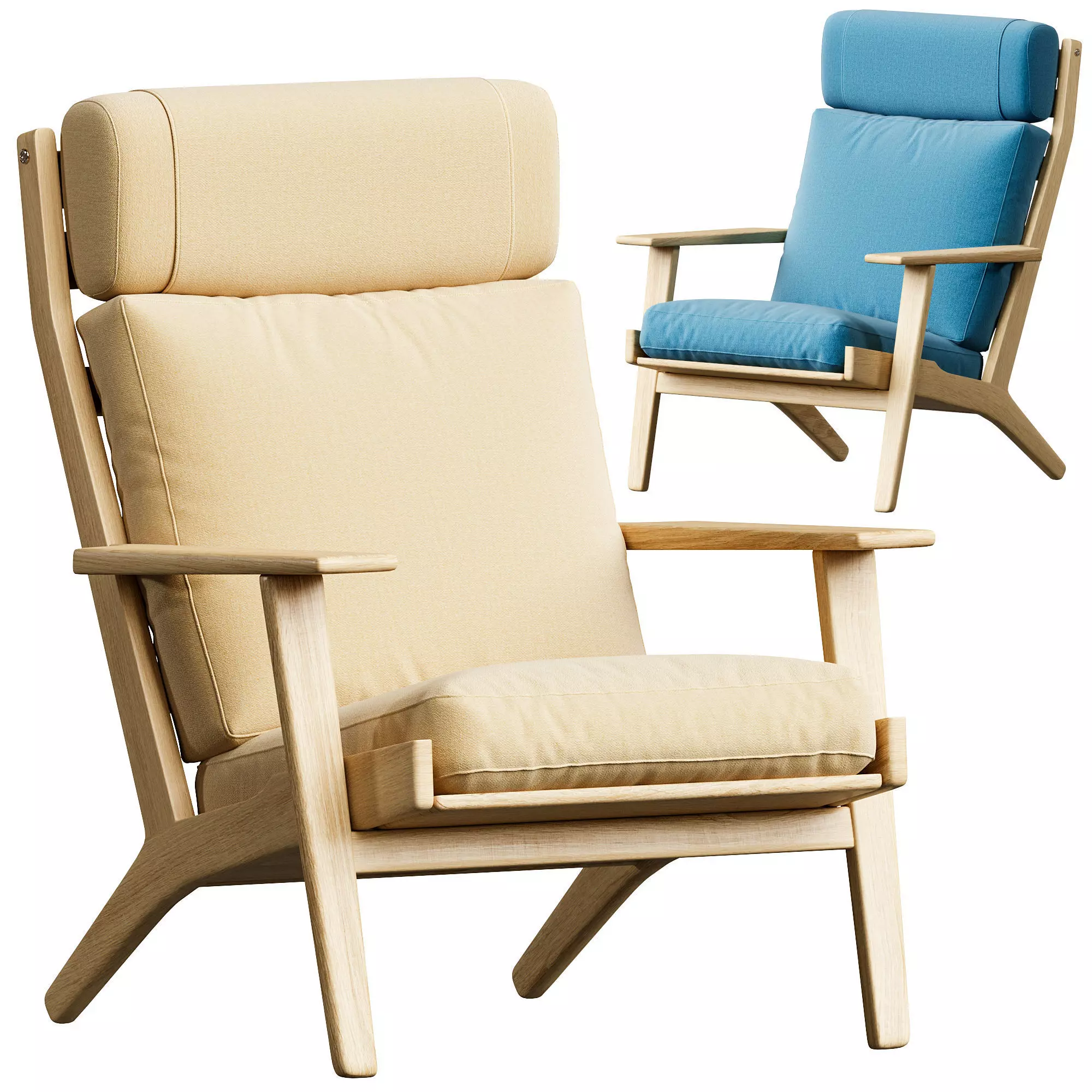GE Classic 290A High Back Easy Chair - Cold Foam Cushion 3D model