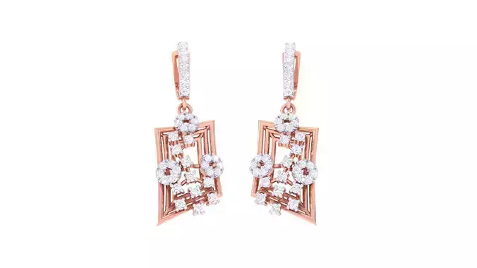 Women Drop Earring 3dm STL OBJ FBX Renders Details