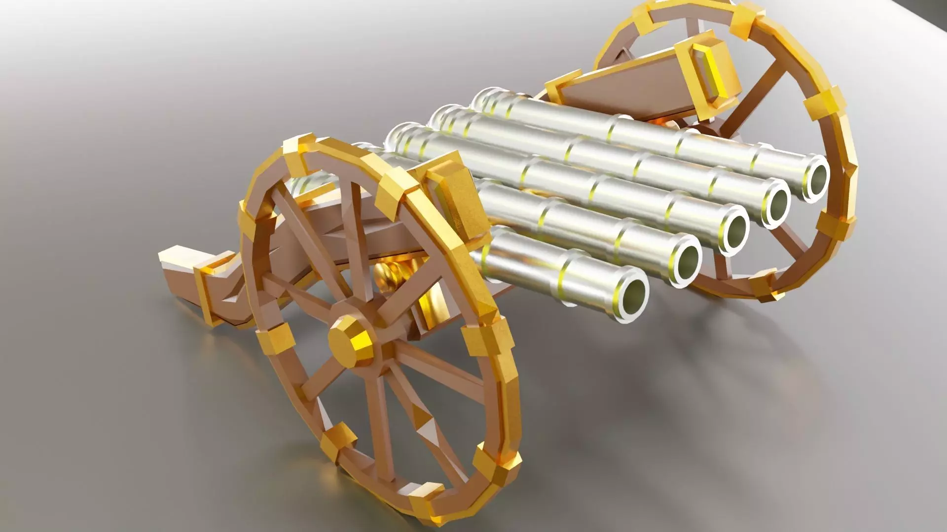 Medieval free low-poly cannons Free low-poly 3D model