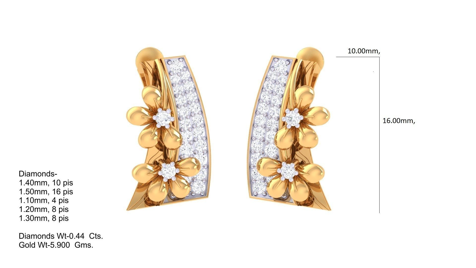 Women Earring 3dm STL OBJ FBX Renders Details 3D print model_1