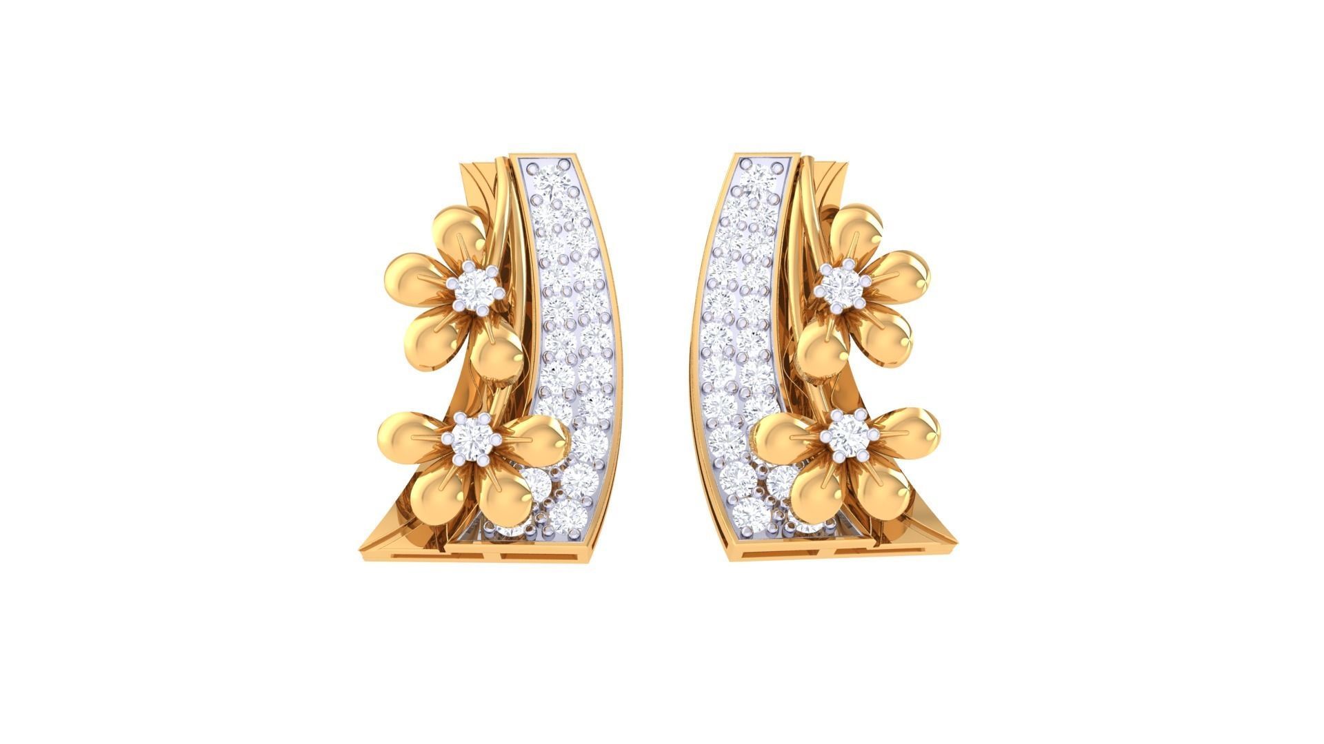 Women Earring 3dm STL OBJ FBX Renders Details 3D print model_3
