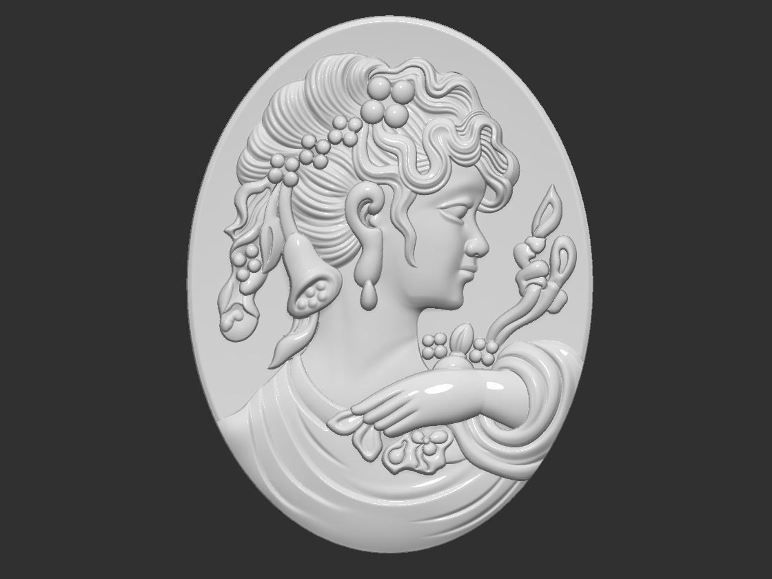 Cameo pendant 3D print model_1