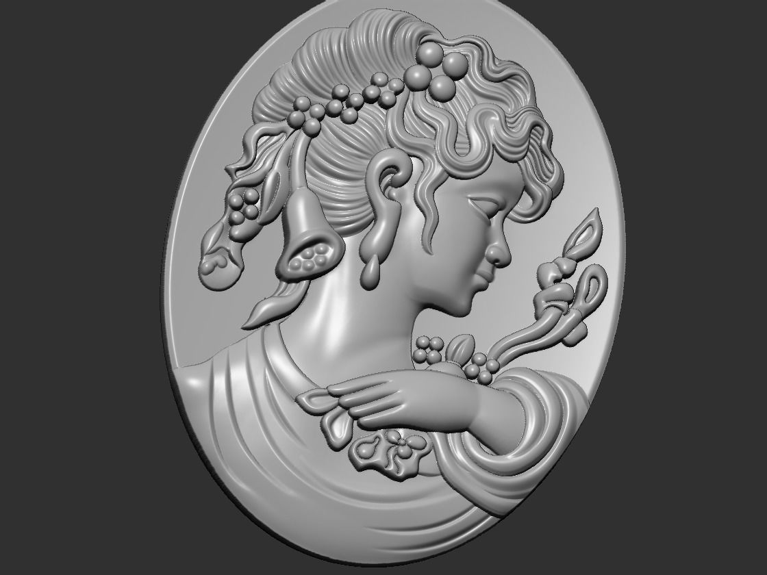 Cameo pendant 3D print model_8
