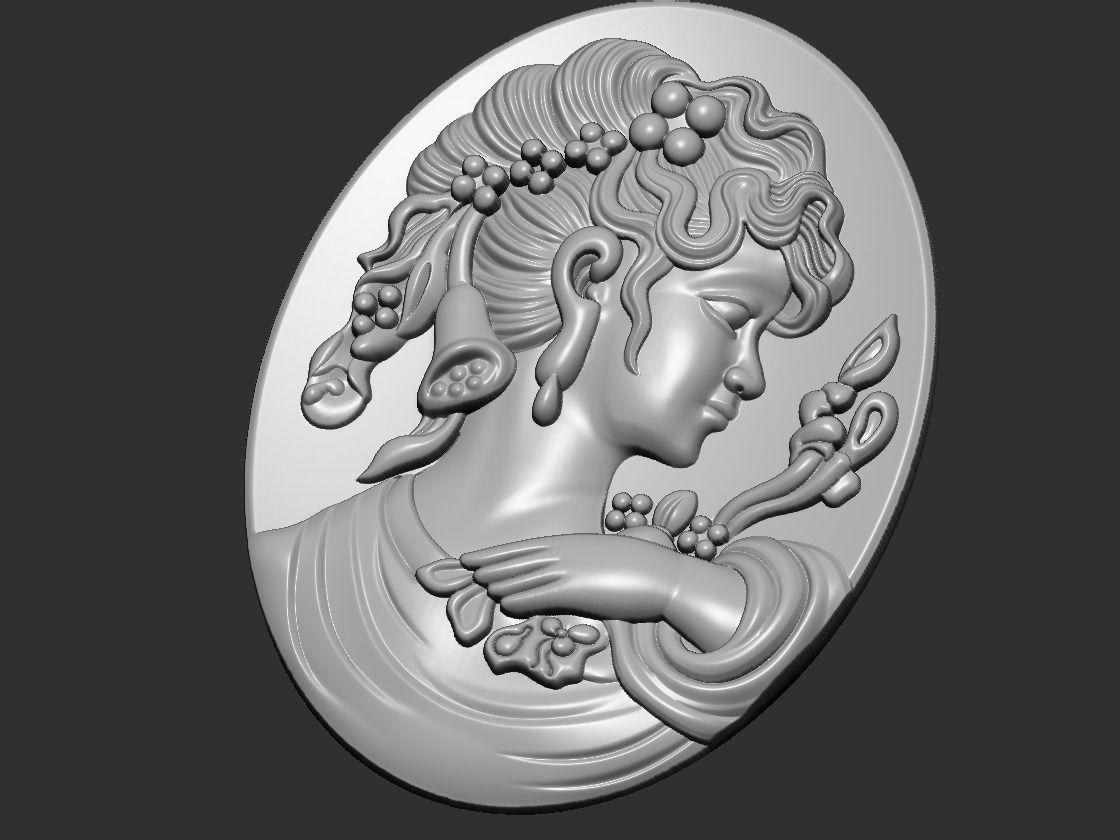 Cameo pendant 3D print model_7