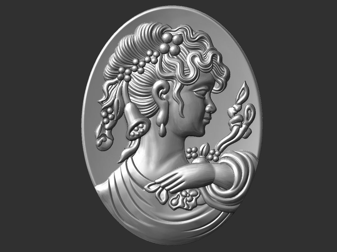 Cameo pendant 3D print model_2