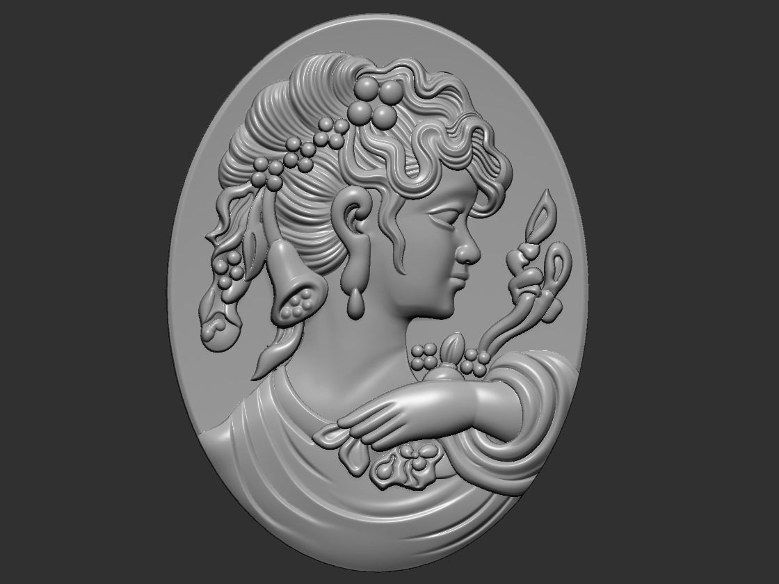 Cameo pendant 3D print model_3