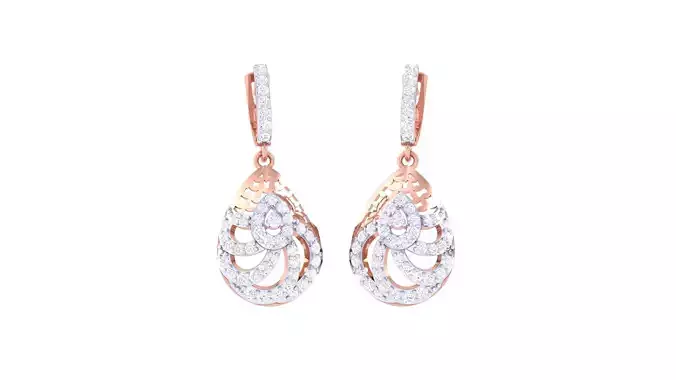 Women Drop Earring 3dm STL OBJ FBX Renders Details