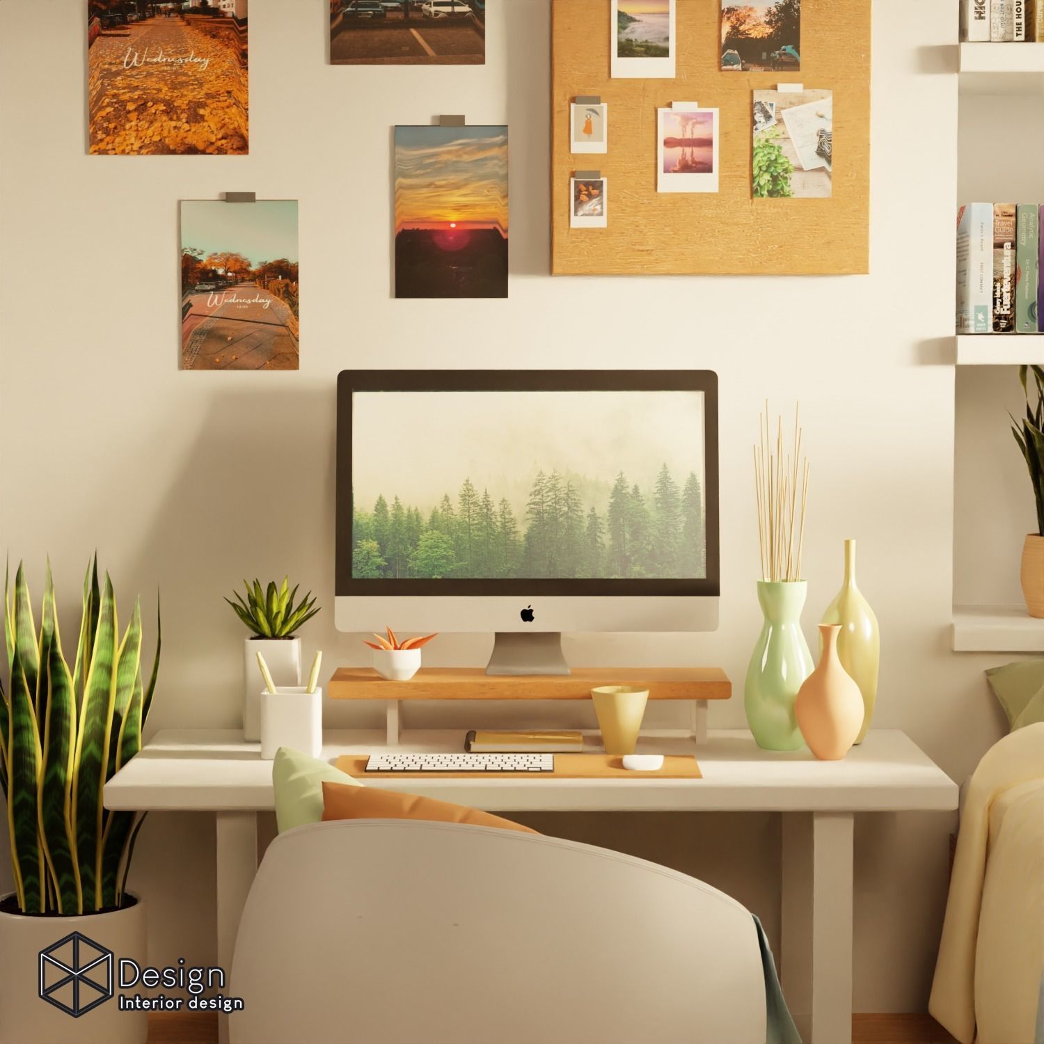 High poly isometric cute bedroom 3D model_3