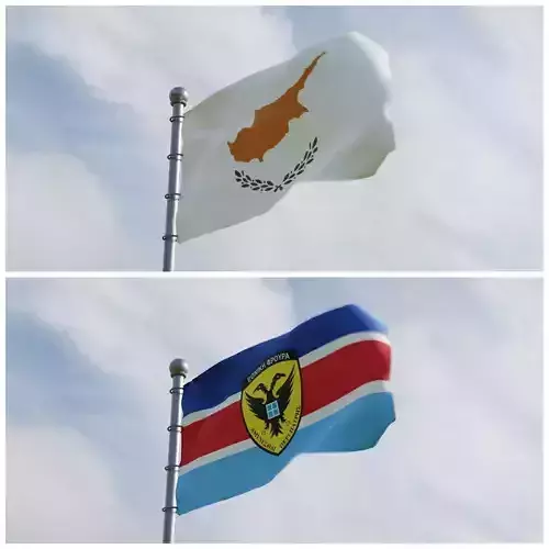 Animated Cyprus Flags 3D model