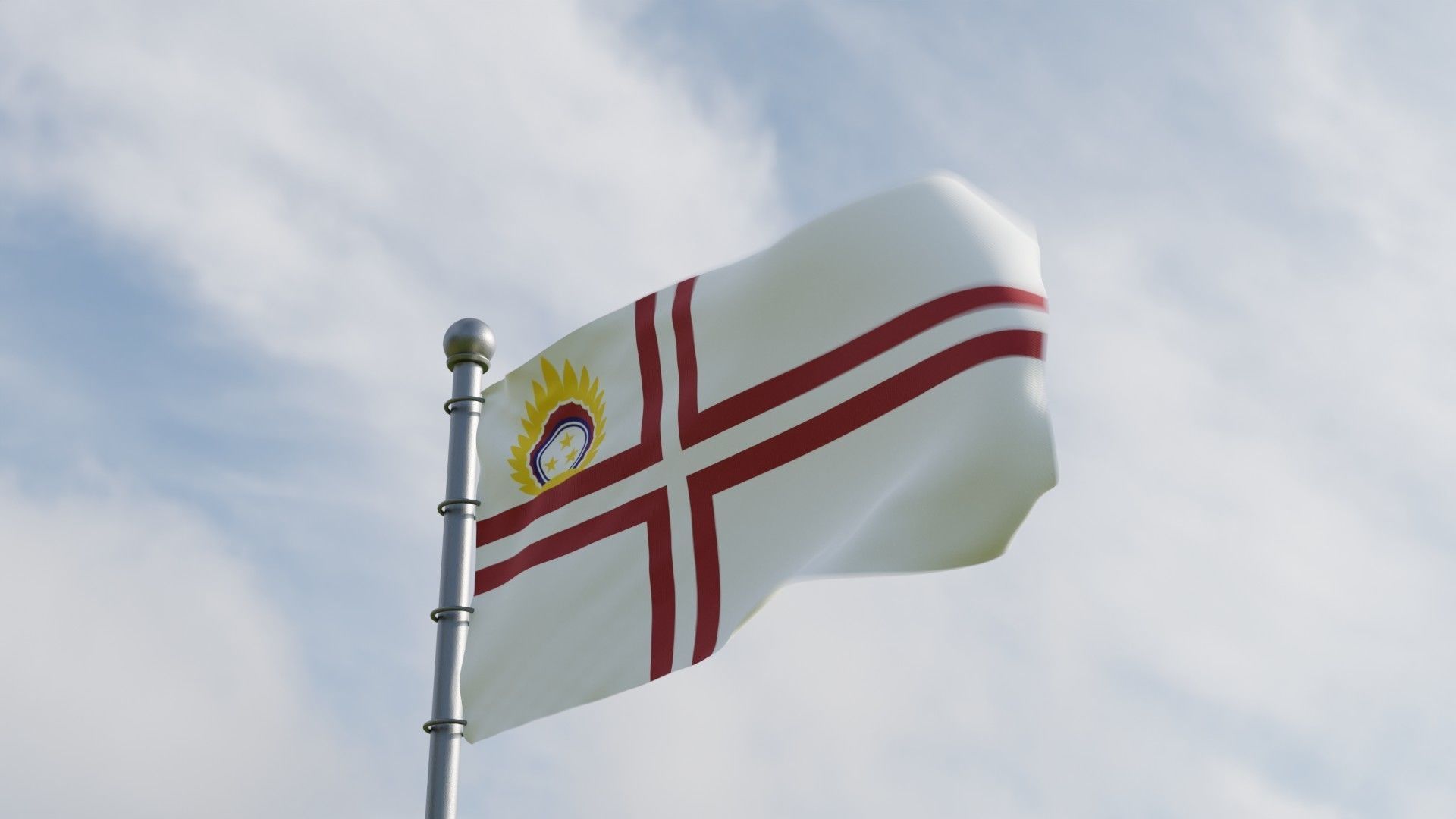Animated Latvia Flags 3D model_2