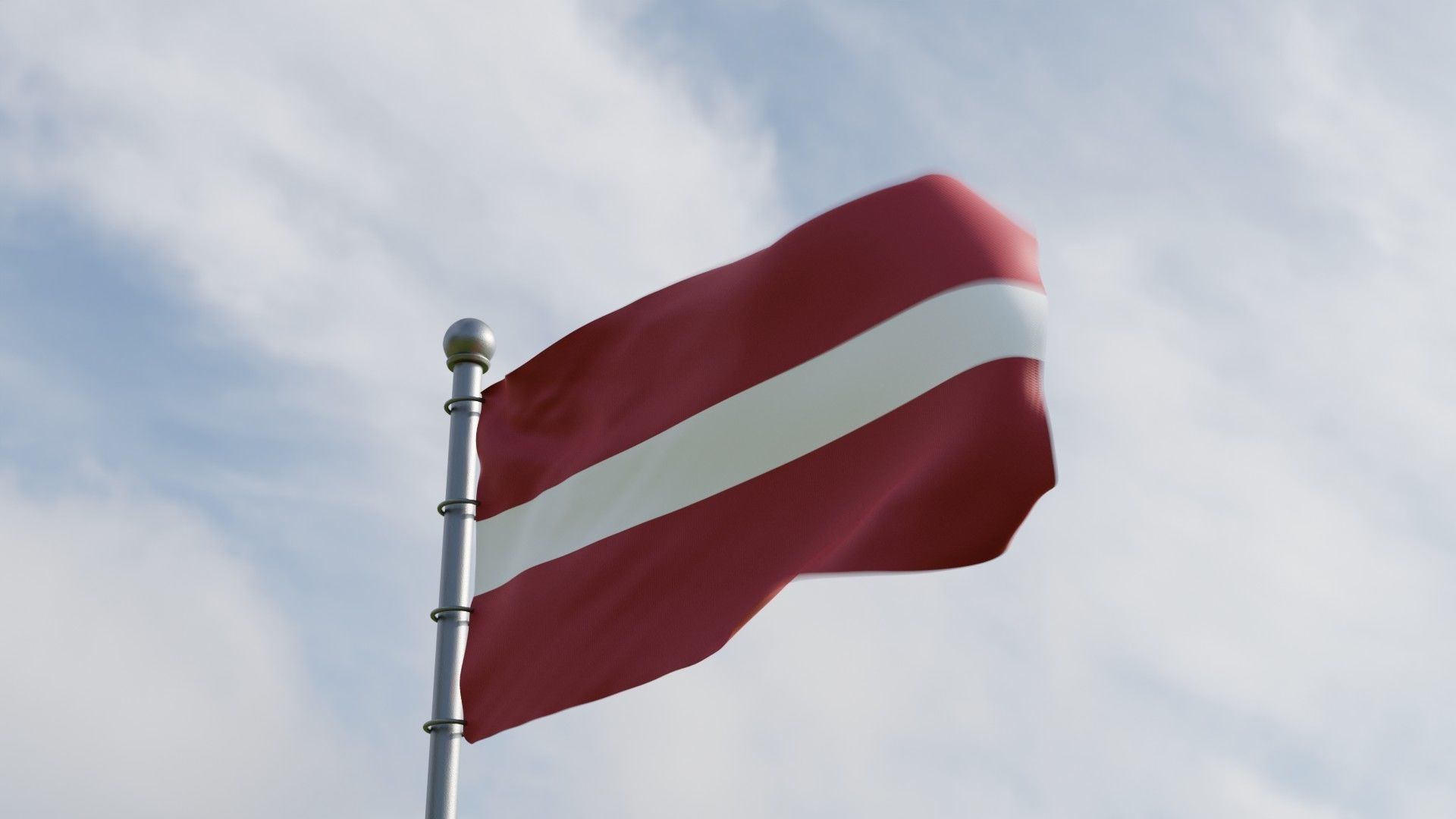 Animated Latvia Flags 3D model_1