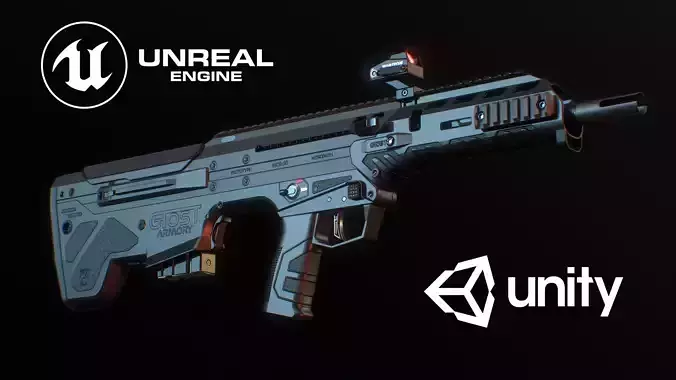 MDR-50 gun Low-poly 3D model