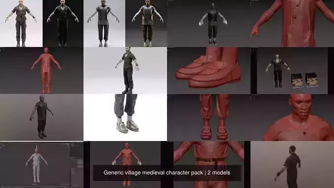 Generic village medieval character pack