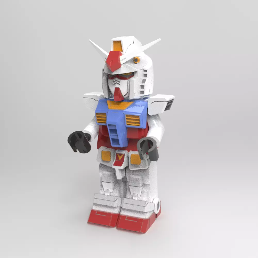 LEGO minifig GUNDAM RX-78 armor 3D print model_0
