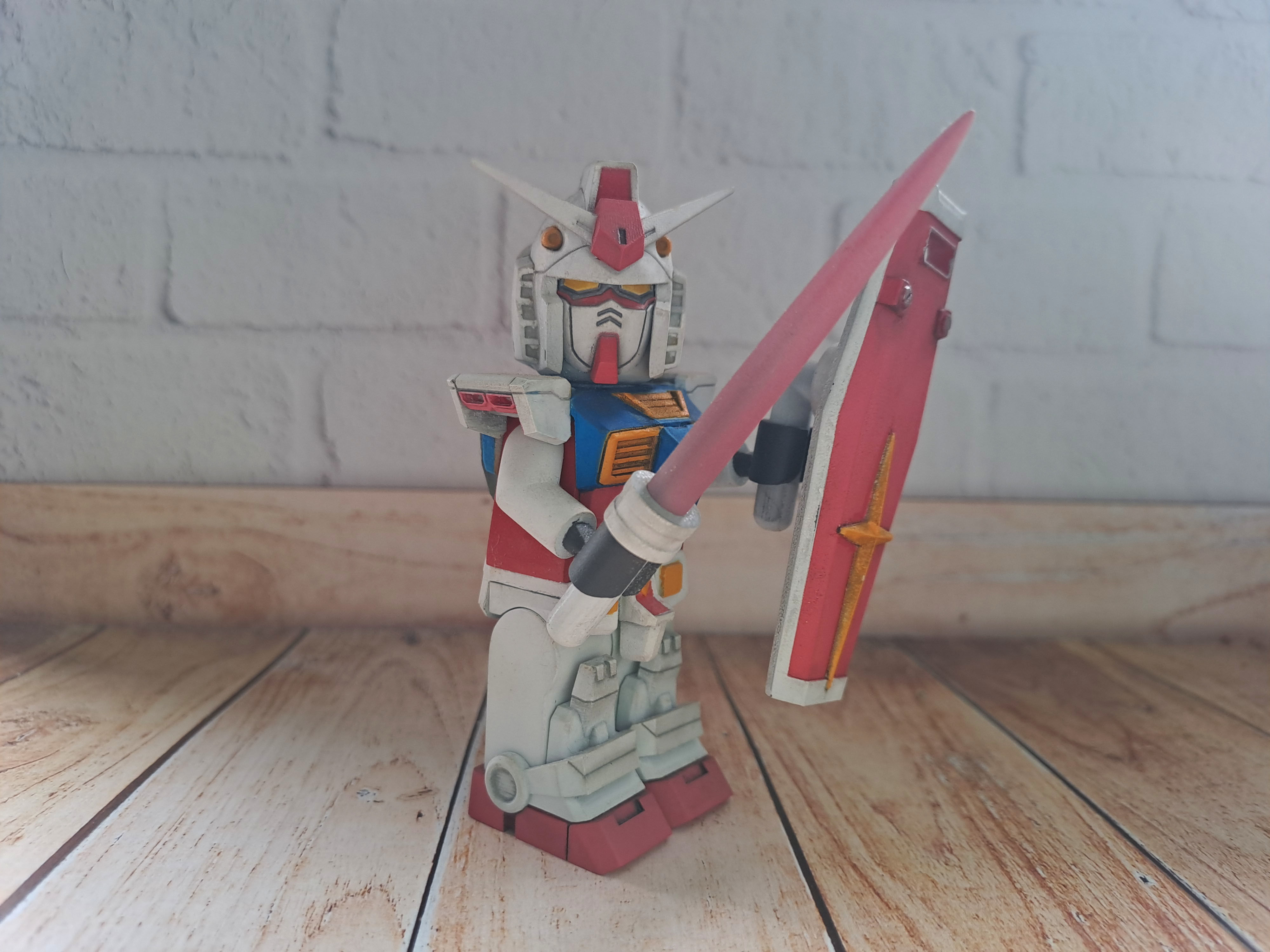 LEGO minifig GUNDAM RX-78 armor 3D print model_5