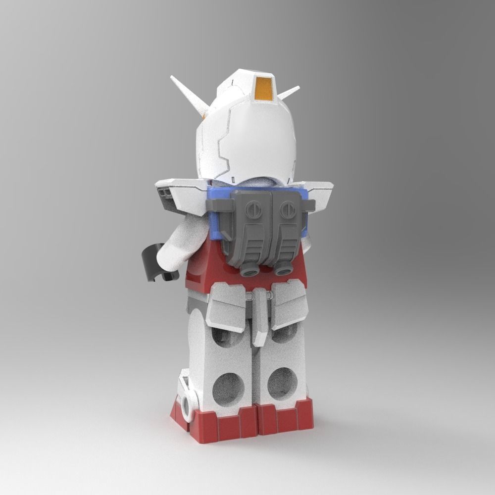 LEGO minifig GUNDAM RX-78 armor 3D print model_1