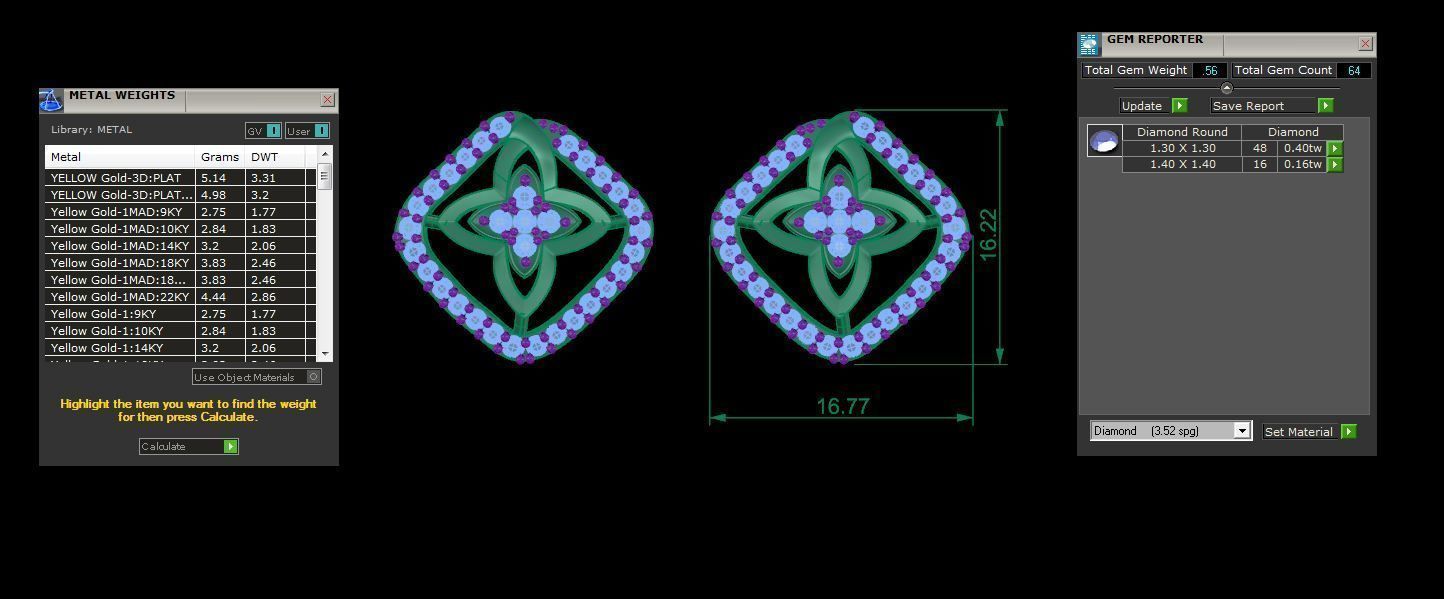 Women Earring 3dm STL OBJ FBX Renders Details 3D print model_4