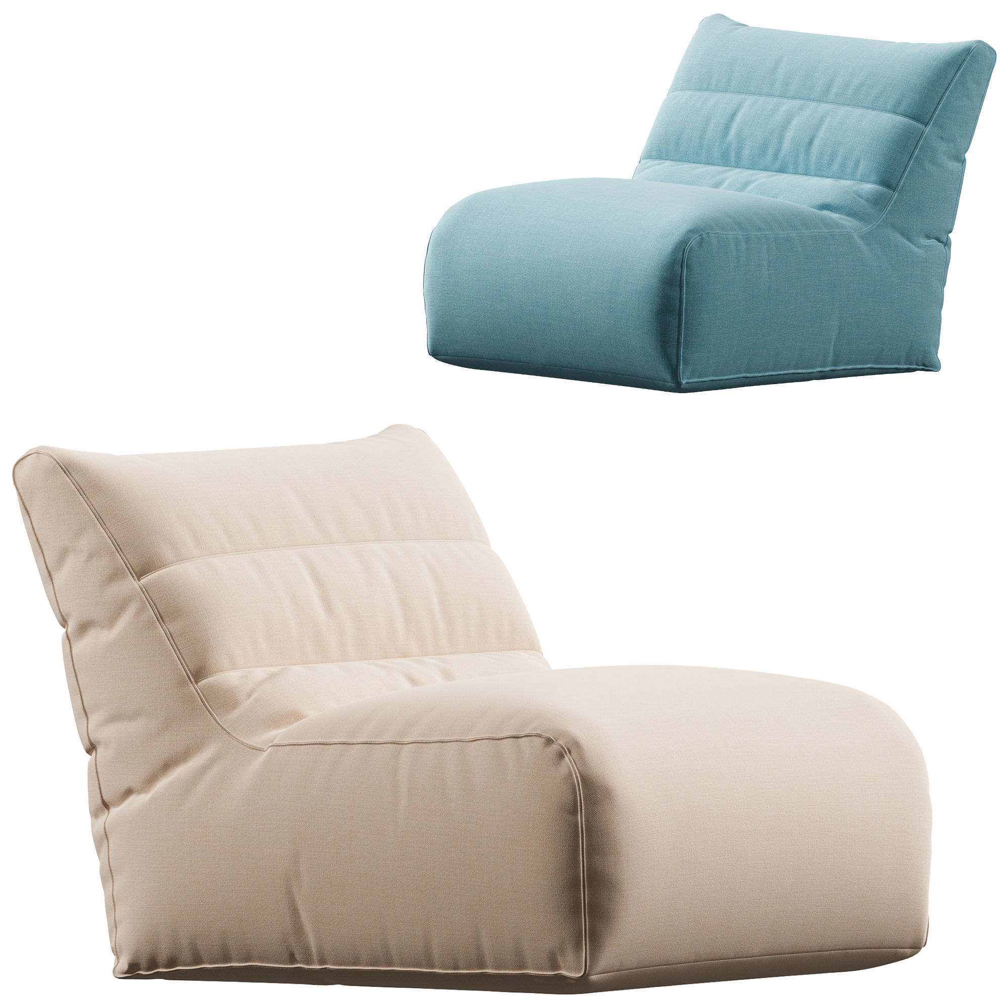 Sunbrella Outdoor Bean Bags 3D model_1