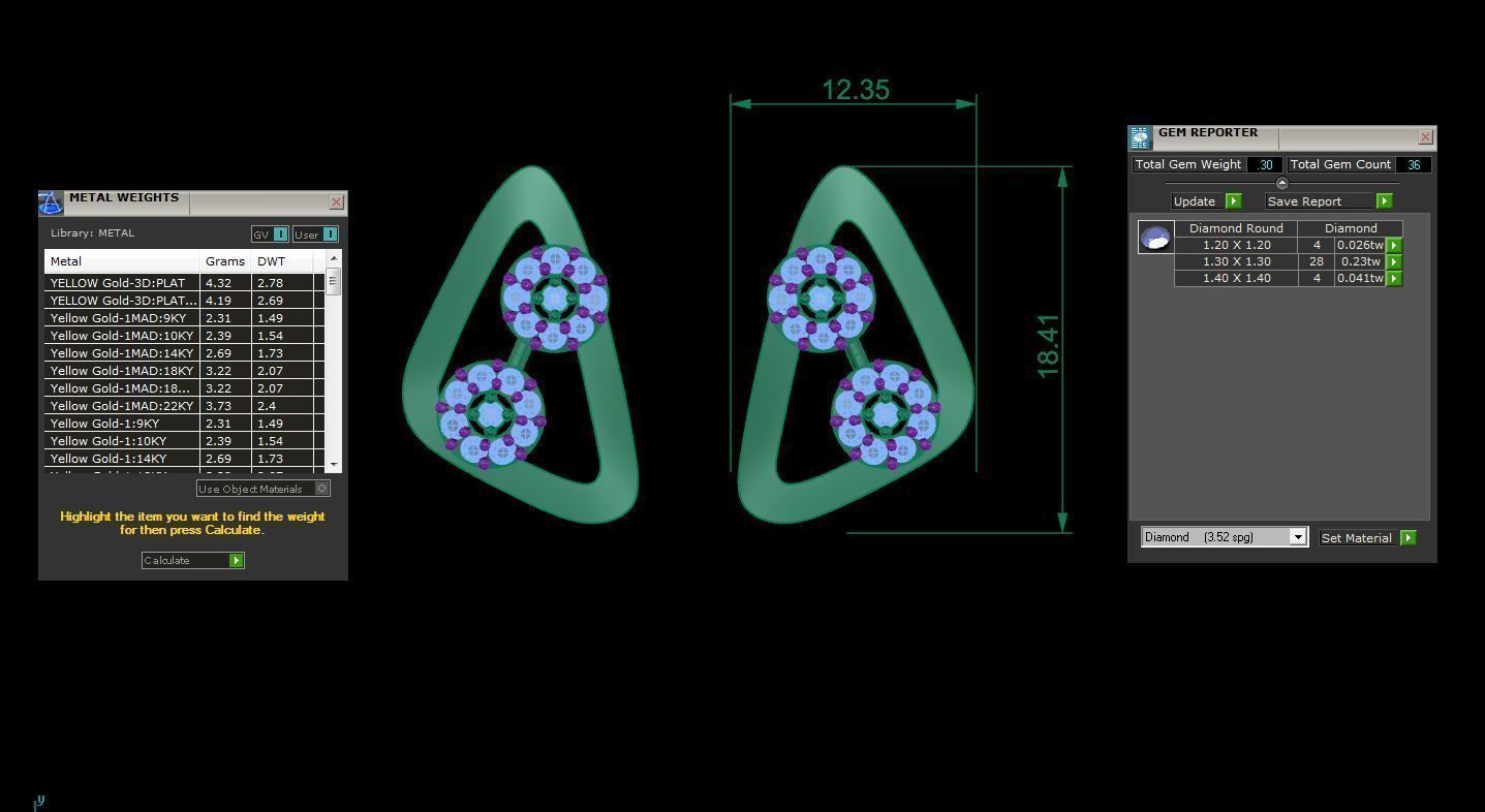 Women Earring 3dm STL OBJ FBX Renders Details 3D print model_4