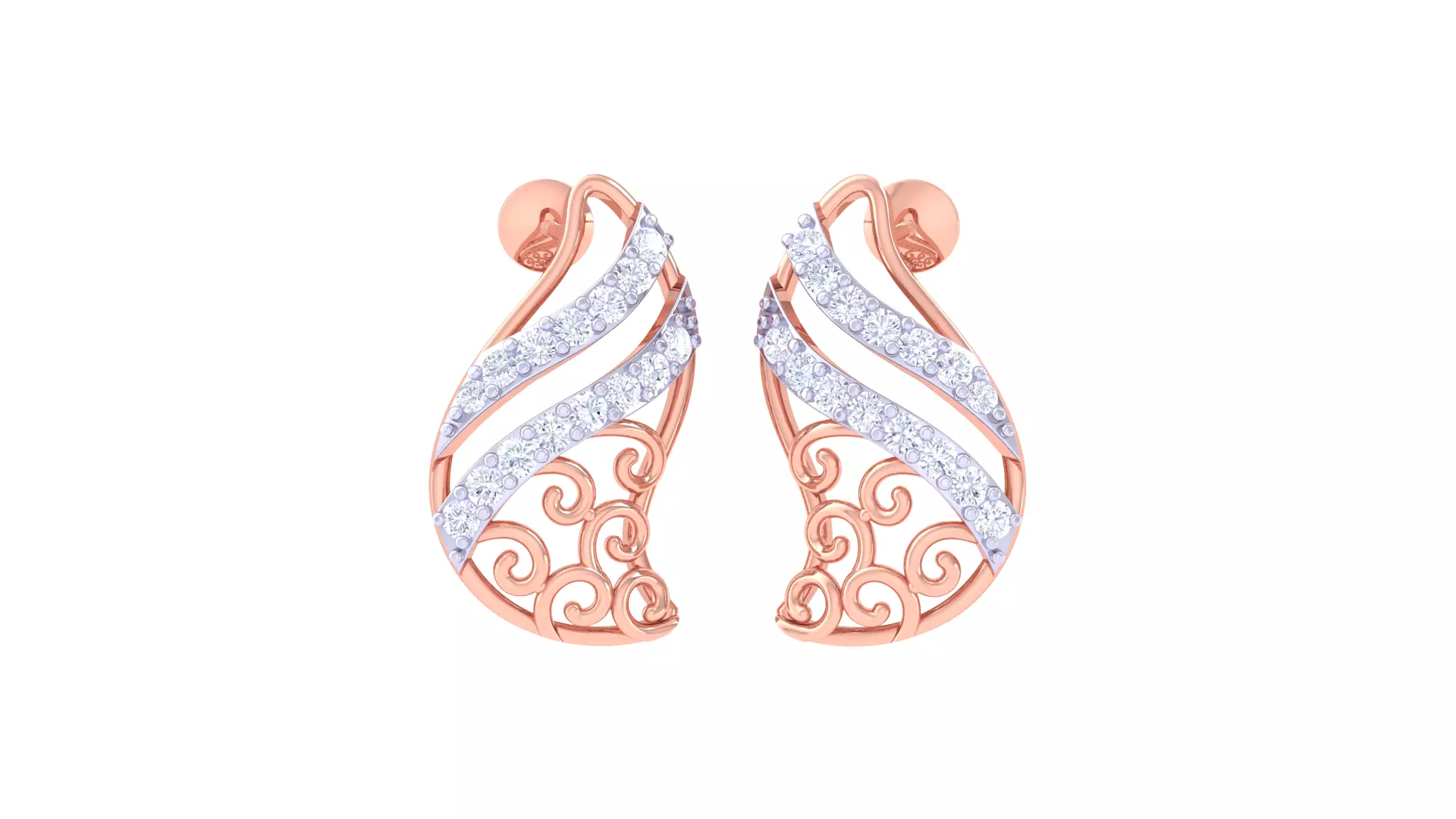Women Earring 3dm STL OBJ FBX Renders Details 3D print model_0