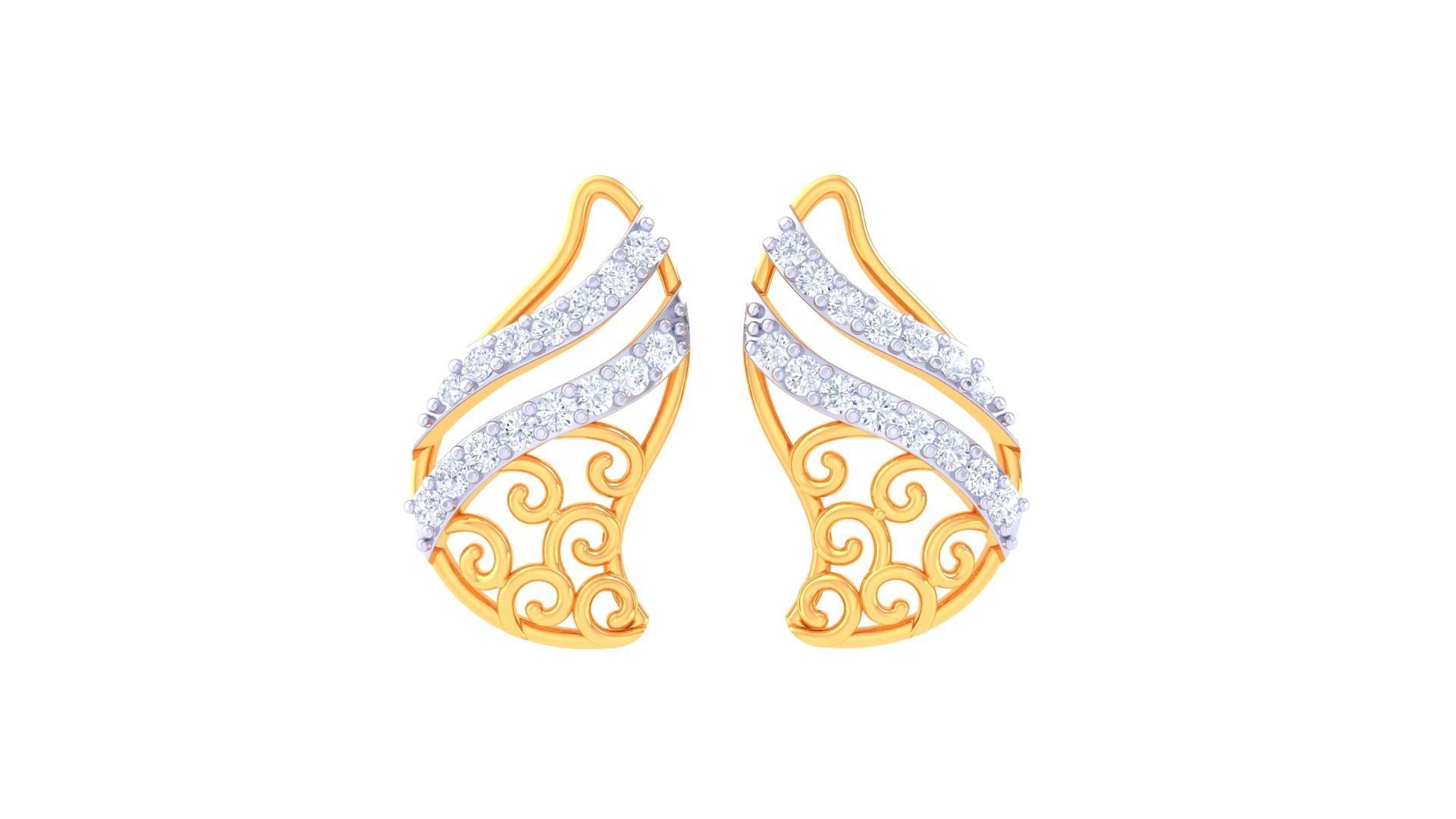 Women Earring 3dm STL OBJ FBX Renders Details 3D print model_2