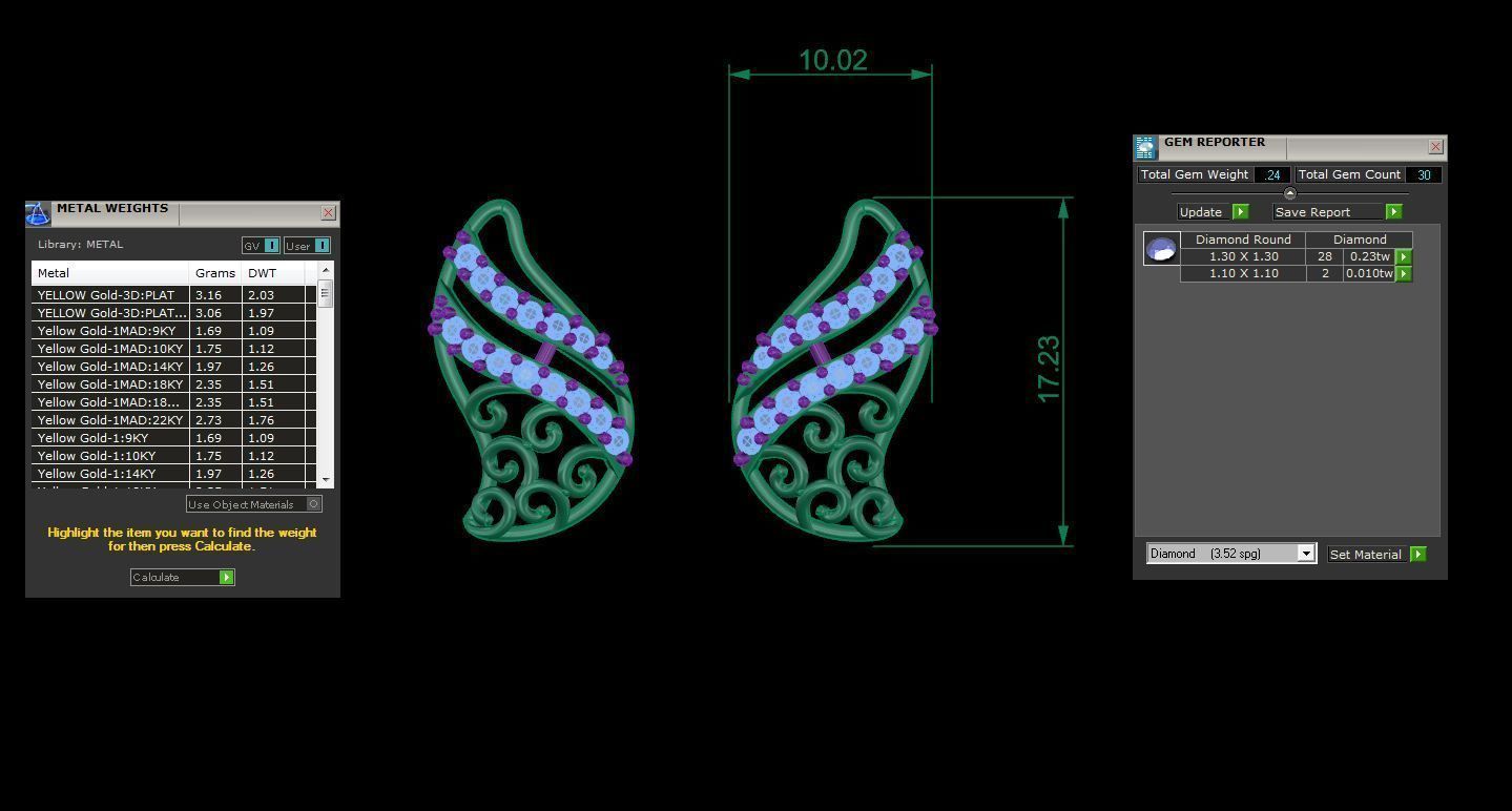 Women Earring 3dm STL OBJ FBX Renders Details 3D print model_4