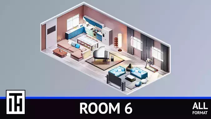 Room 6 living and kitchen