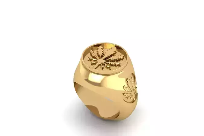 Marijuana Signet Ring R 202 3D print model