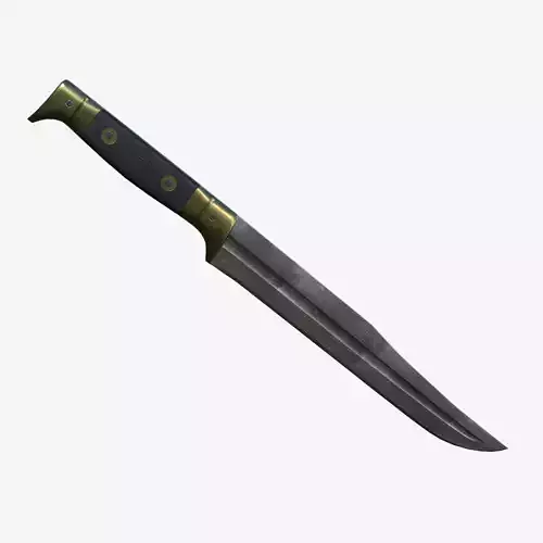French WWI Butcher Knife Low-poly 3D model