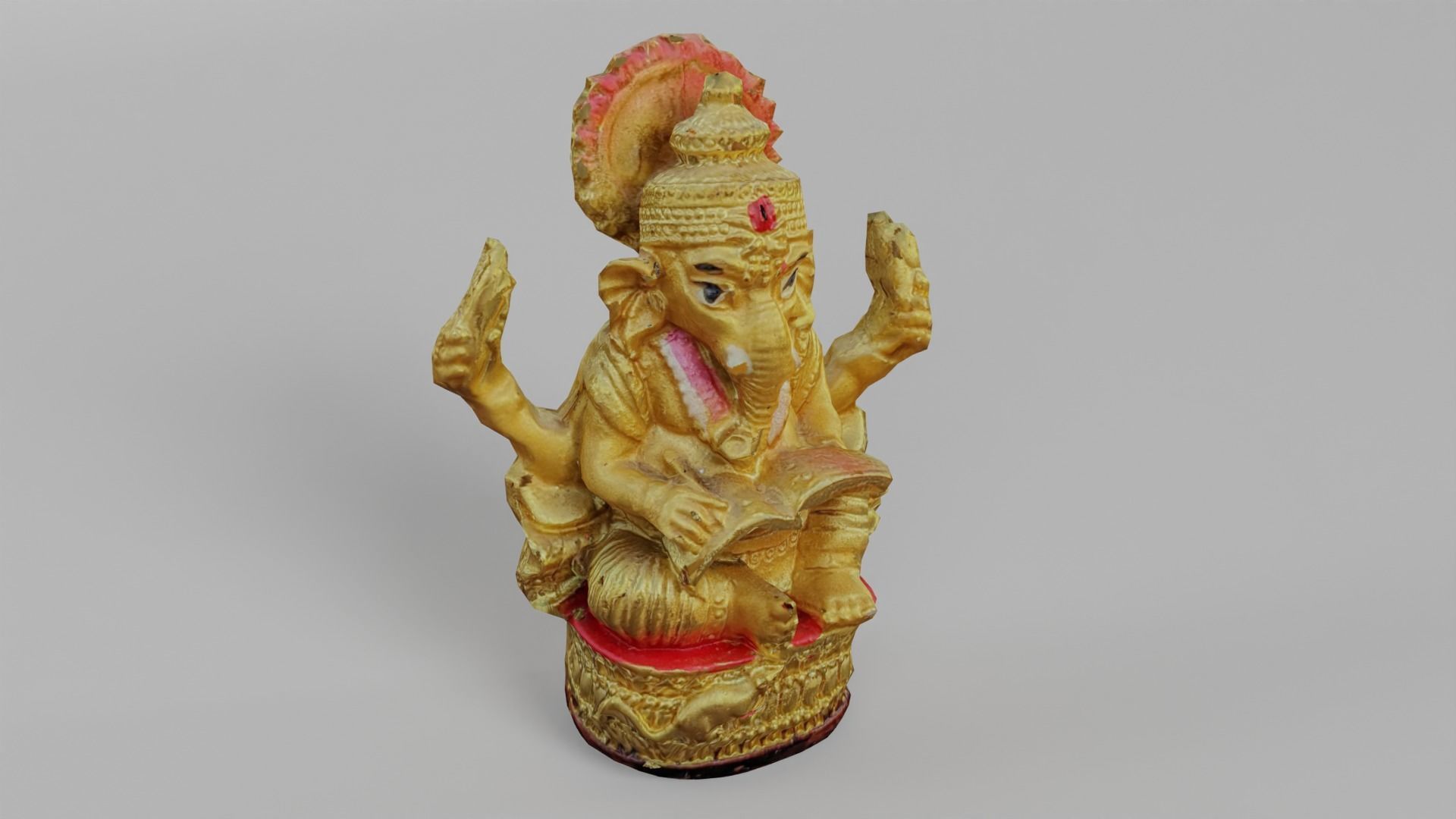 Indian Elephant God Statue Low-poly 3D model_1