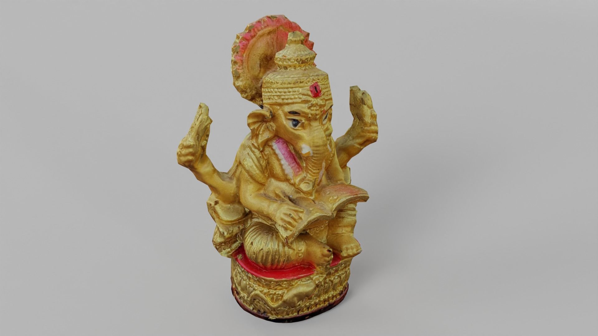 Indian Elephant God Statue Low-poly 3D model_5