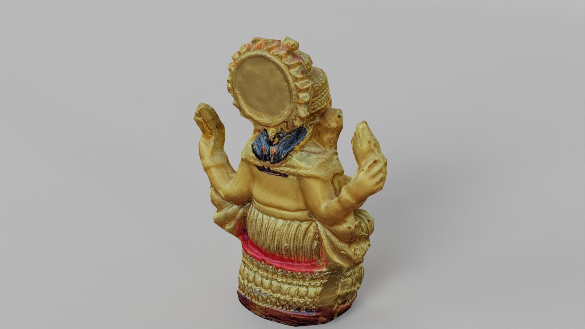 Indian Elephant God Statue Low-poly 3D model_4